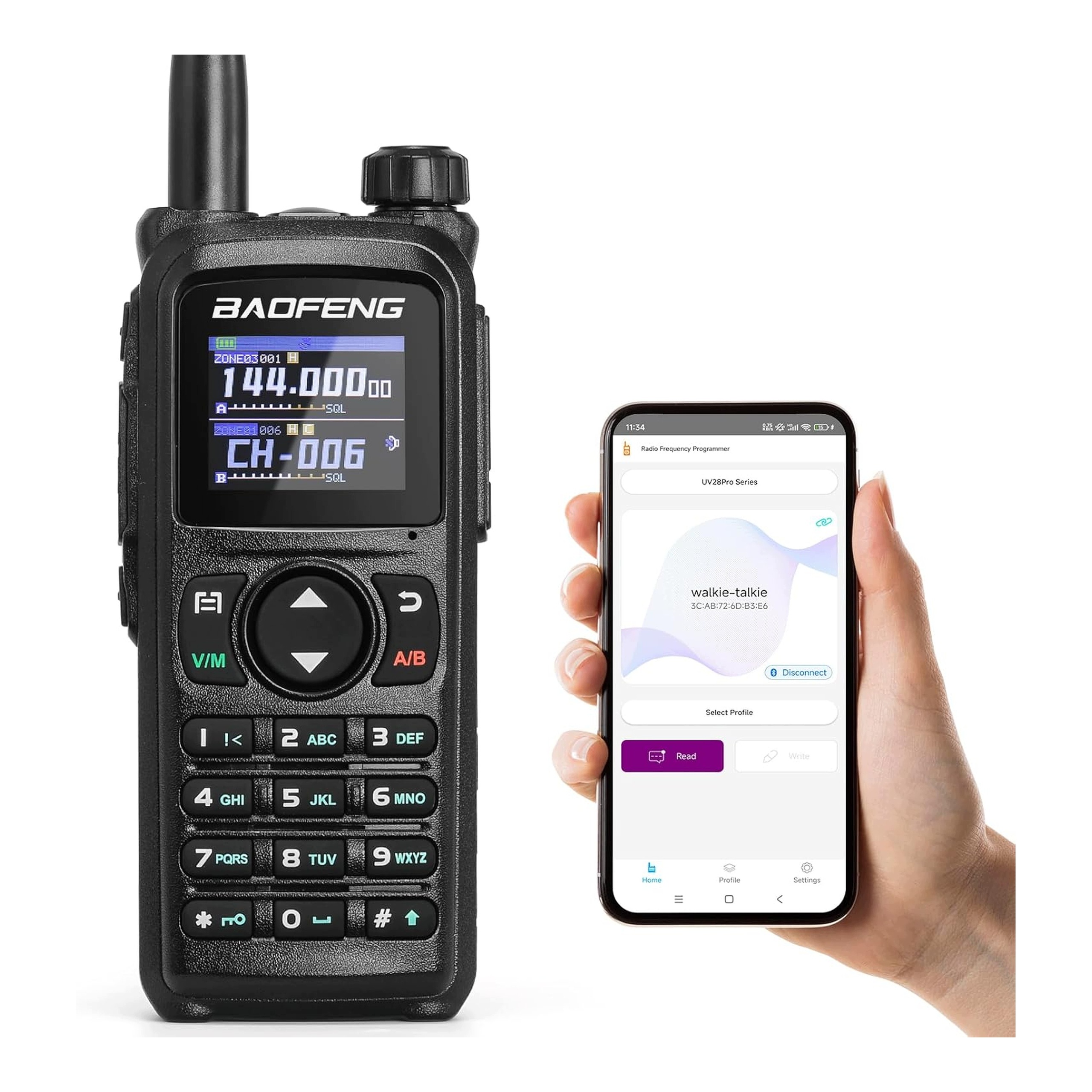 Przenosny Radiotelefon Dwupasmowy Gps 10W Uhf Vhf Bluetooth Cps Usb