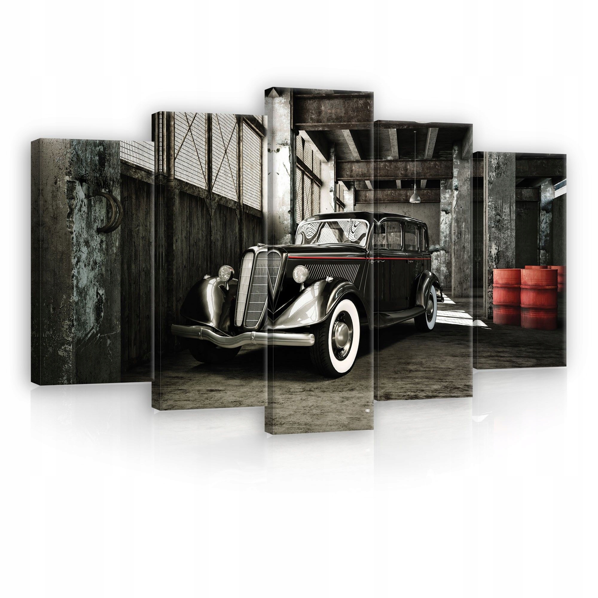 Obraz 100x60 Vintage auto klasik retro garáž industriální textura