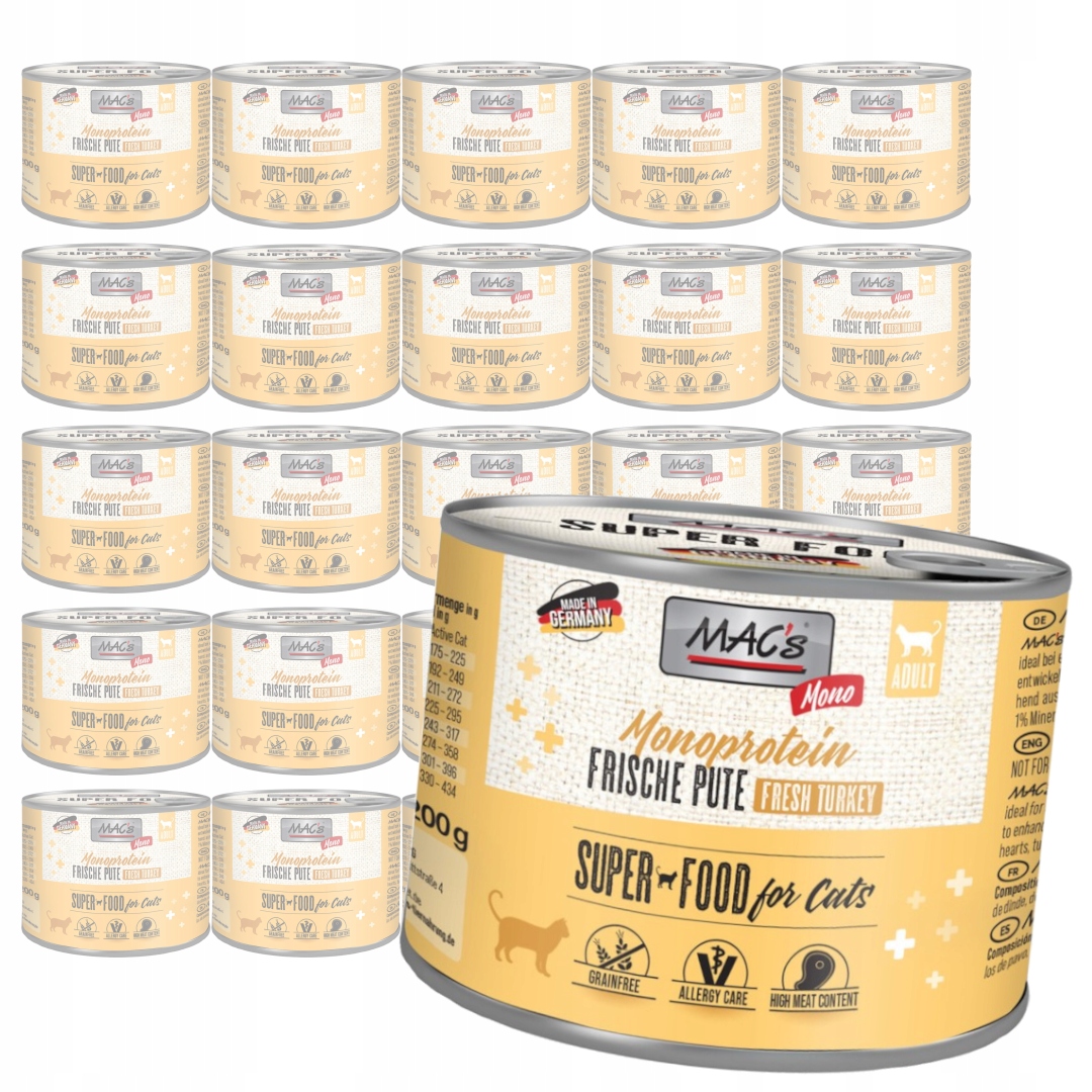 MAC's 24x200g Monoproteinové Mokré Krmivo Pro Kočky Krůta