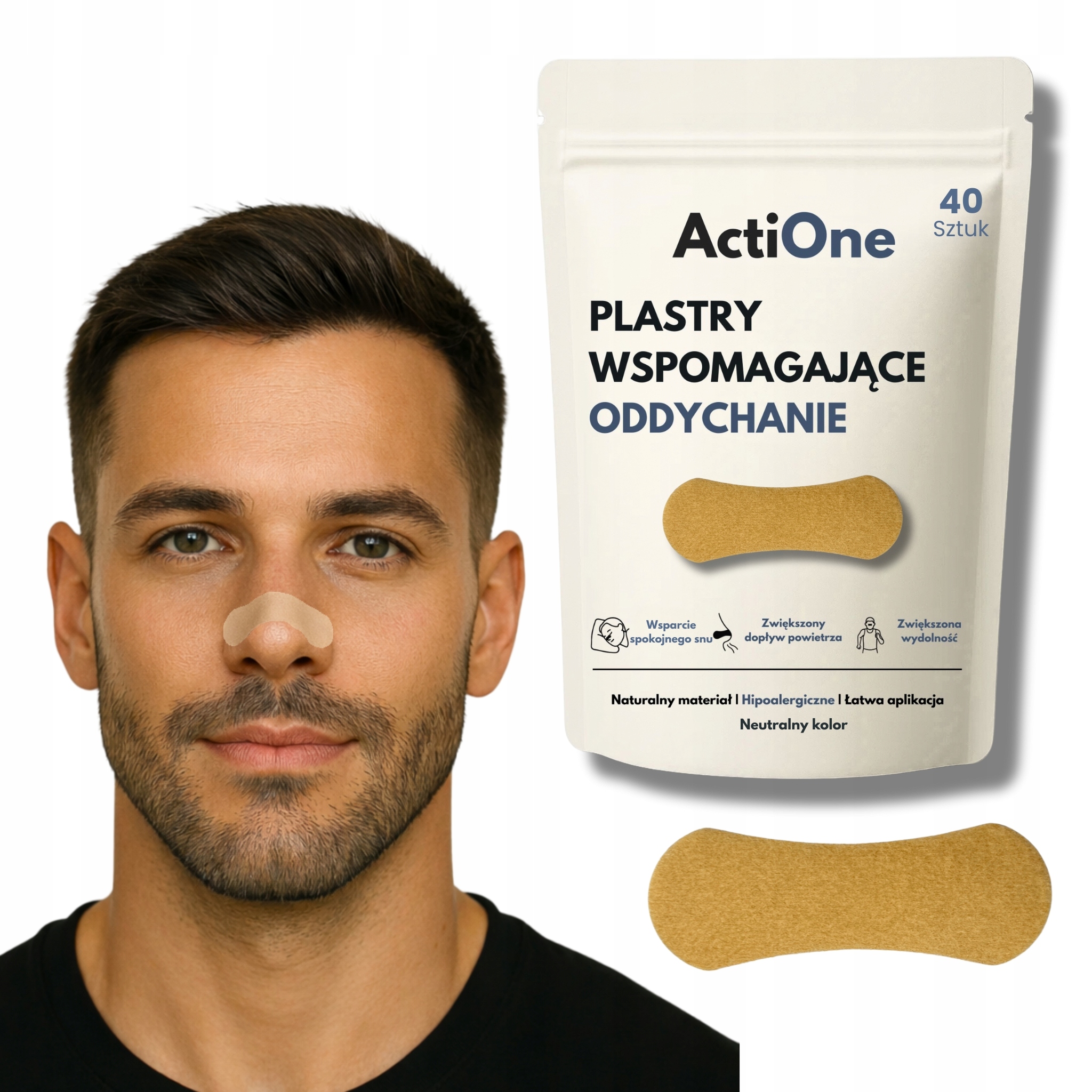 ACTIONE PLASTRY NA NOS ODDYCHANIE CHRAPANIE PREMIUM SEN TRENING 40 SZTUK