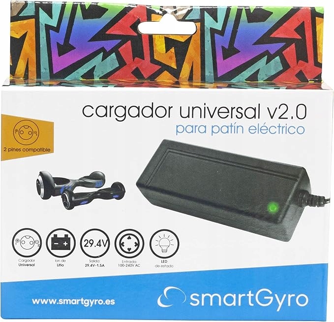 Nabíječka Pro Elektrické Skateboardy Smartgyro Cargador Universal 2 Piny