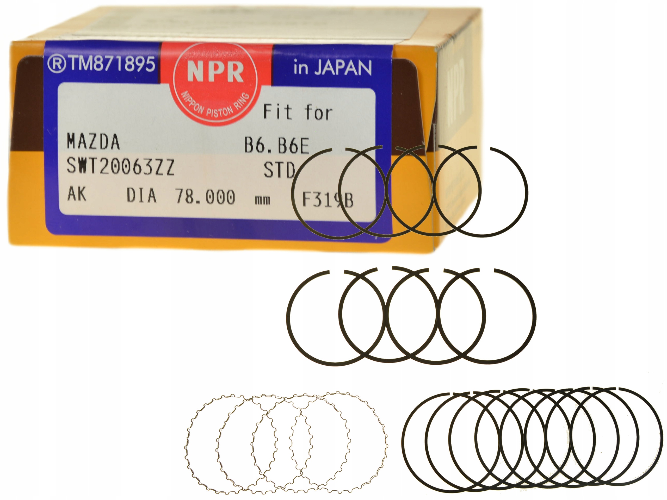 Pístní Kroužky Komplet SWT20063ZZSTD Npr Mazda 1.6 B6T B6-ME B6-ZE Std