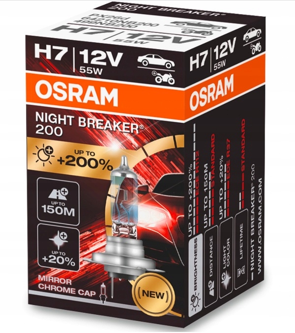 

Osram H7 12V Night Breaker Laser +200% +150M