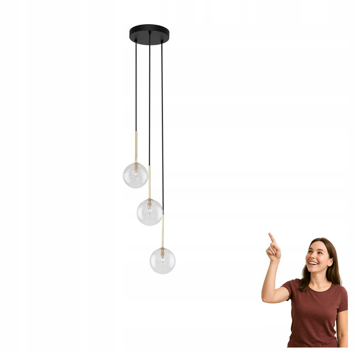 Závěsná lampa Nilos Black/gold 5942 Tk Lighting