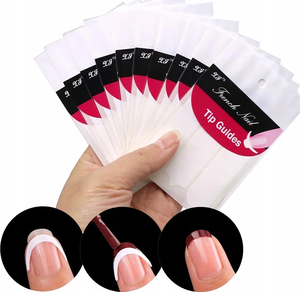 

Paski Szablony Do French Naklejki Manicure 5 opak.