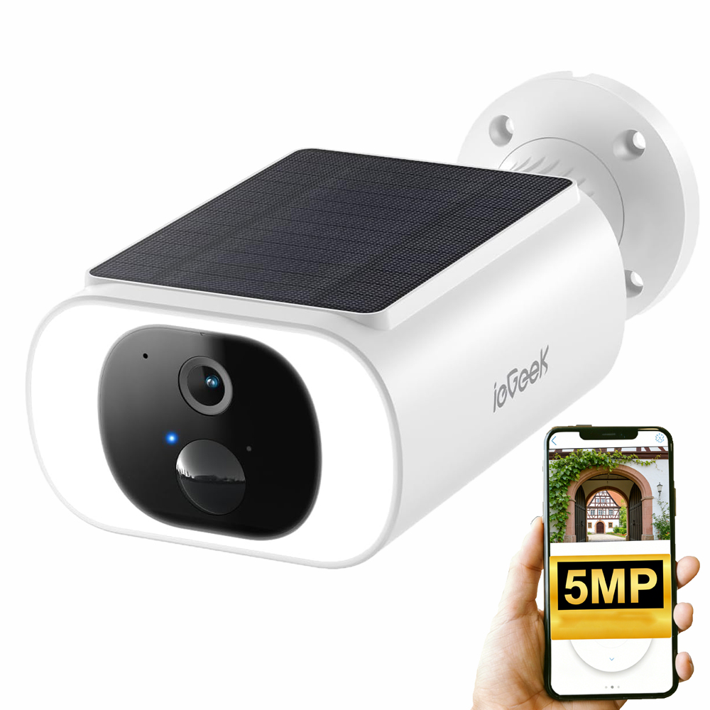 Wifi Solární Kamera 5MP Inteligentní Venkovní Ip Bezdrátová, bateriová