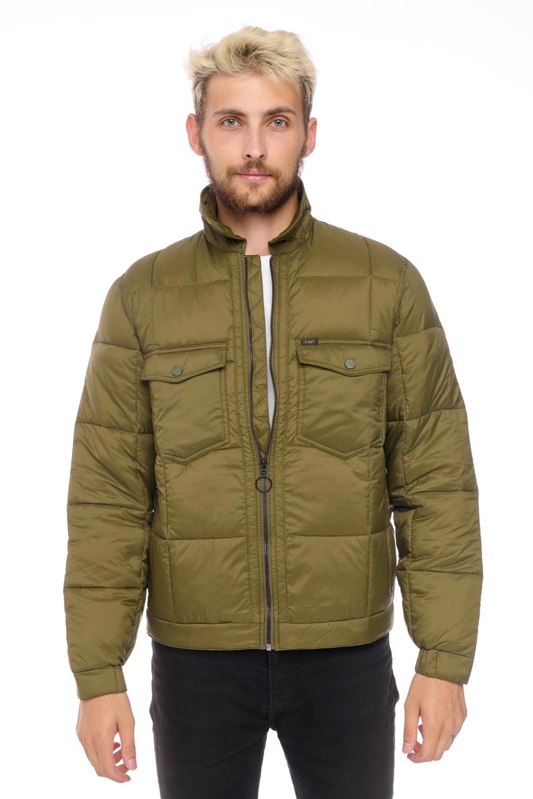 Pánská péřová bunda Lee Lt Chetopa Puffer Olive Green L86MSZNX S