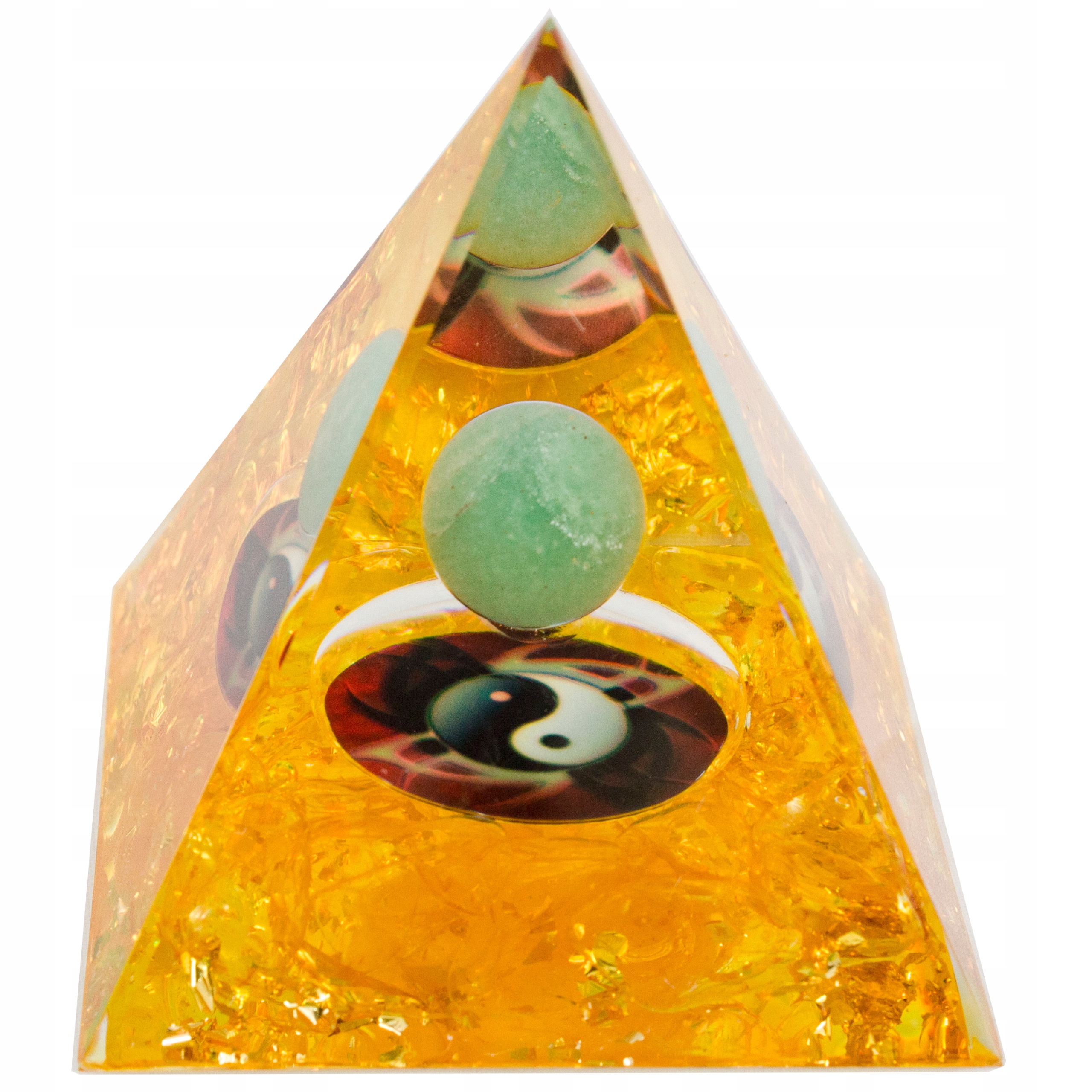 Pyramida Orgonit Pyramida Citron Aventurín Yin Yang Feng Shui Čakry 5 cm