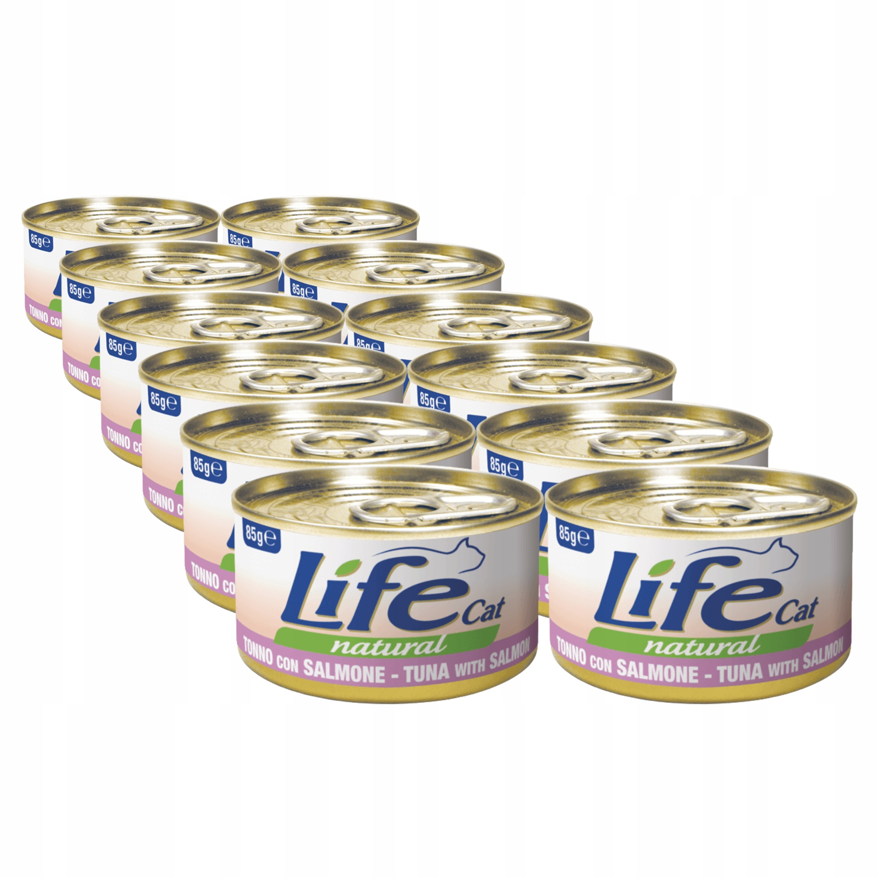 Levně Life Cat Natural Krmivo pro kočky konzerva Set 12x85 g tuňák losos