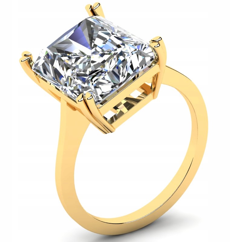 

Pierścionek Złoty Błyszczący Z Cyrkonią 12X10MM