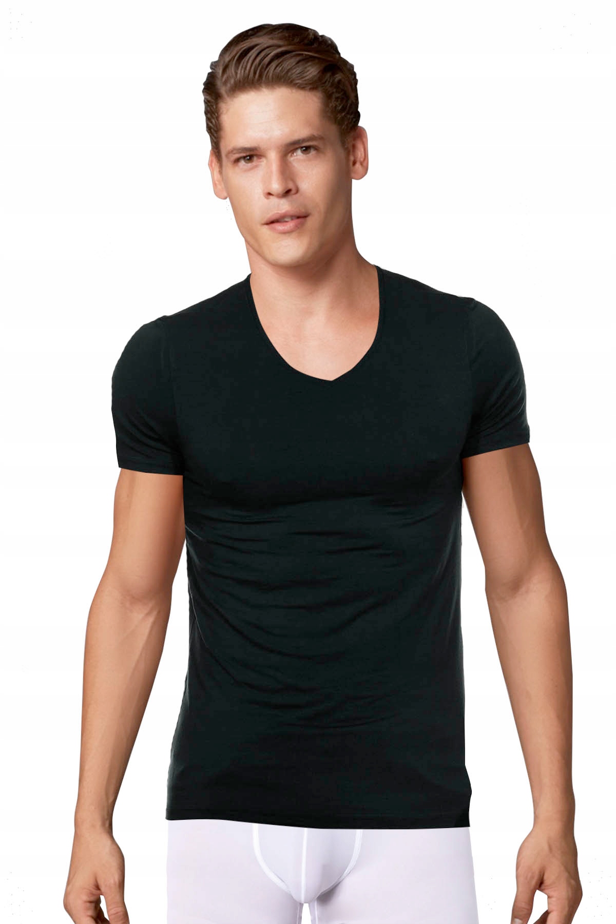 

t-shirt koszulka w serek Doreanse 2865 M Czarny