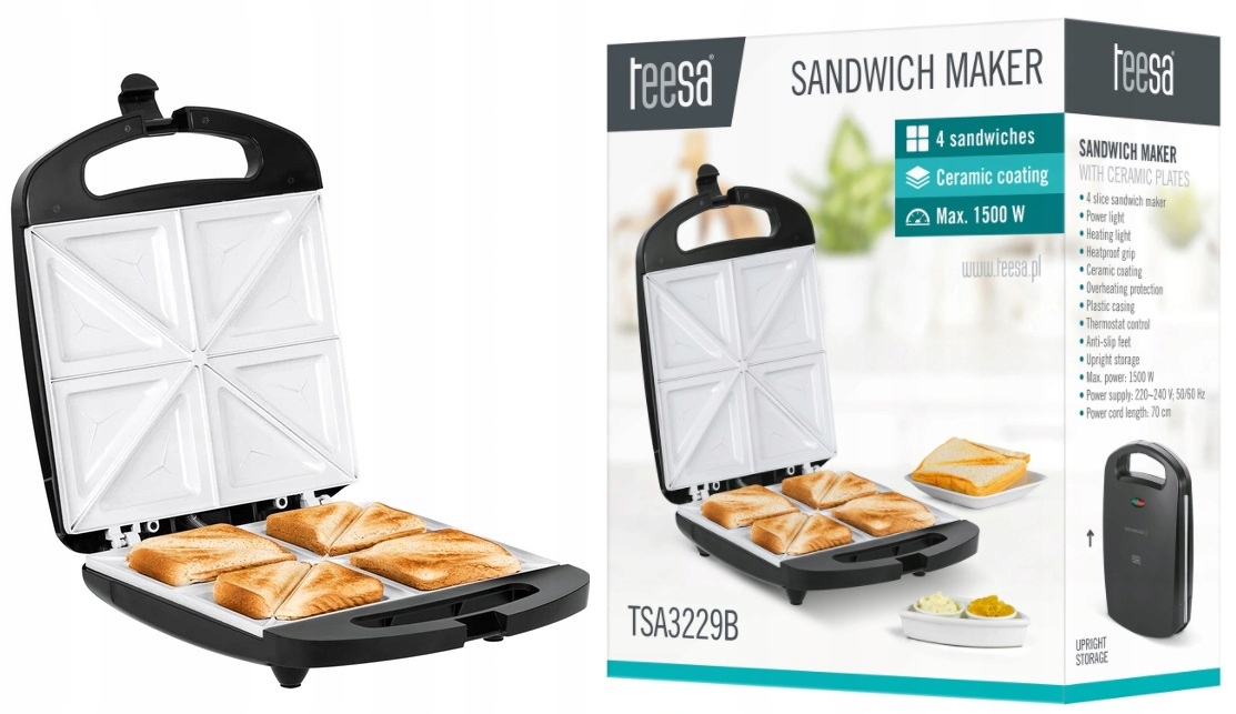 Toustovač sendvičovač Teesa 1500W sendvič