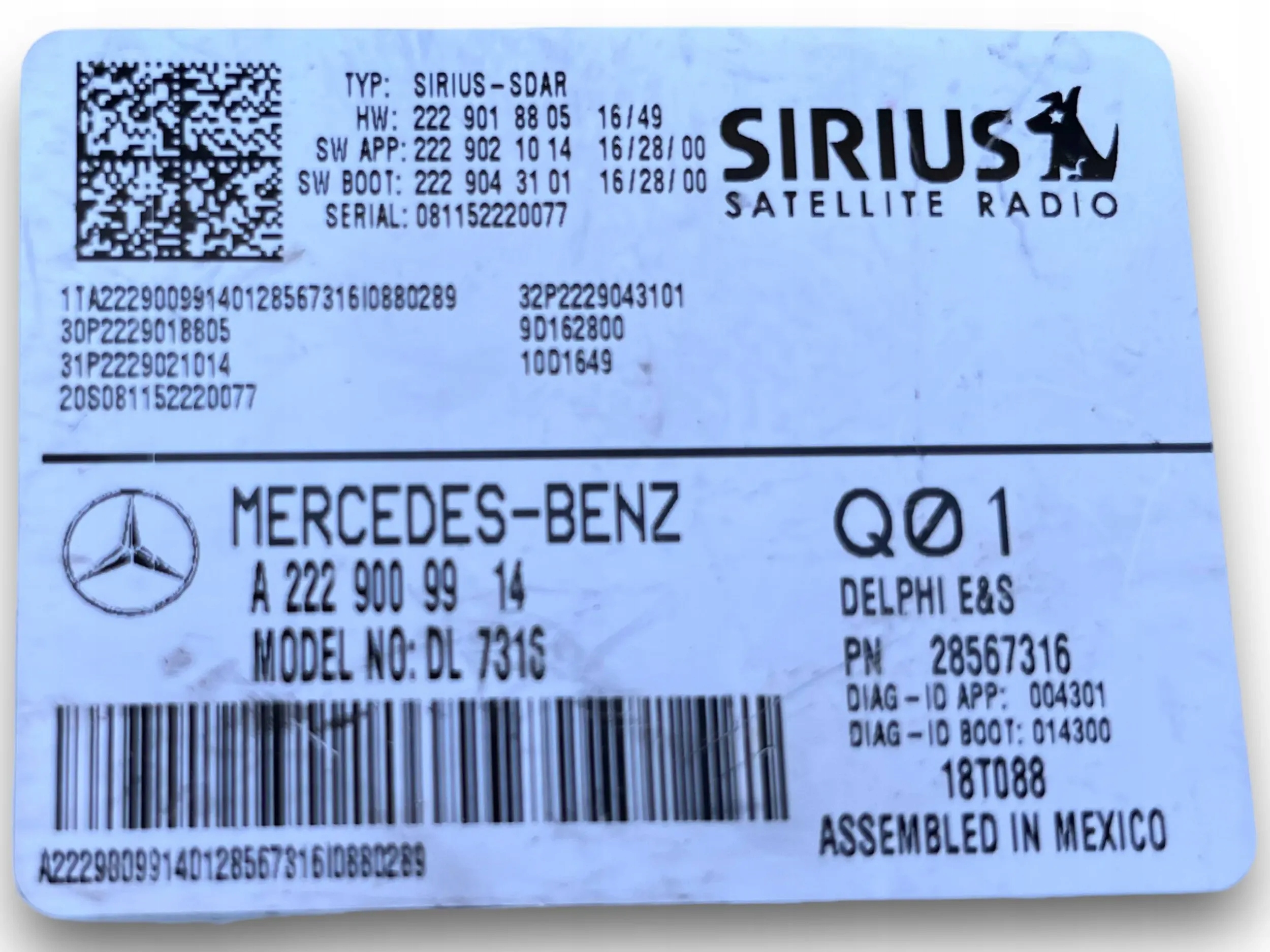 MERCEDES amplifier TUNER RADIA 2229009914 !M