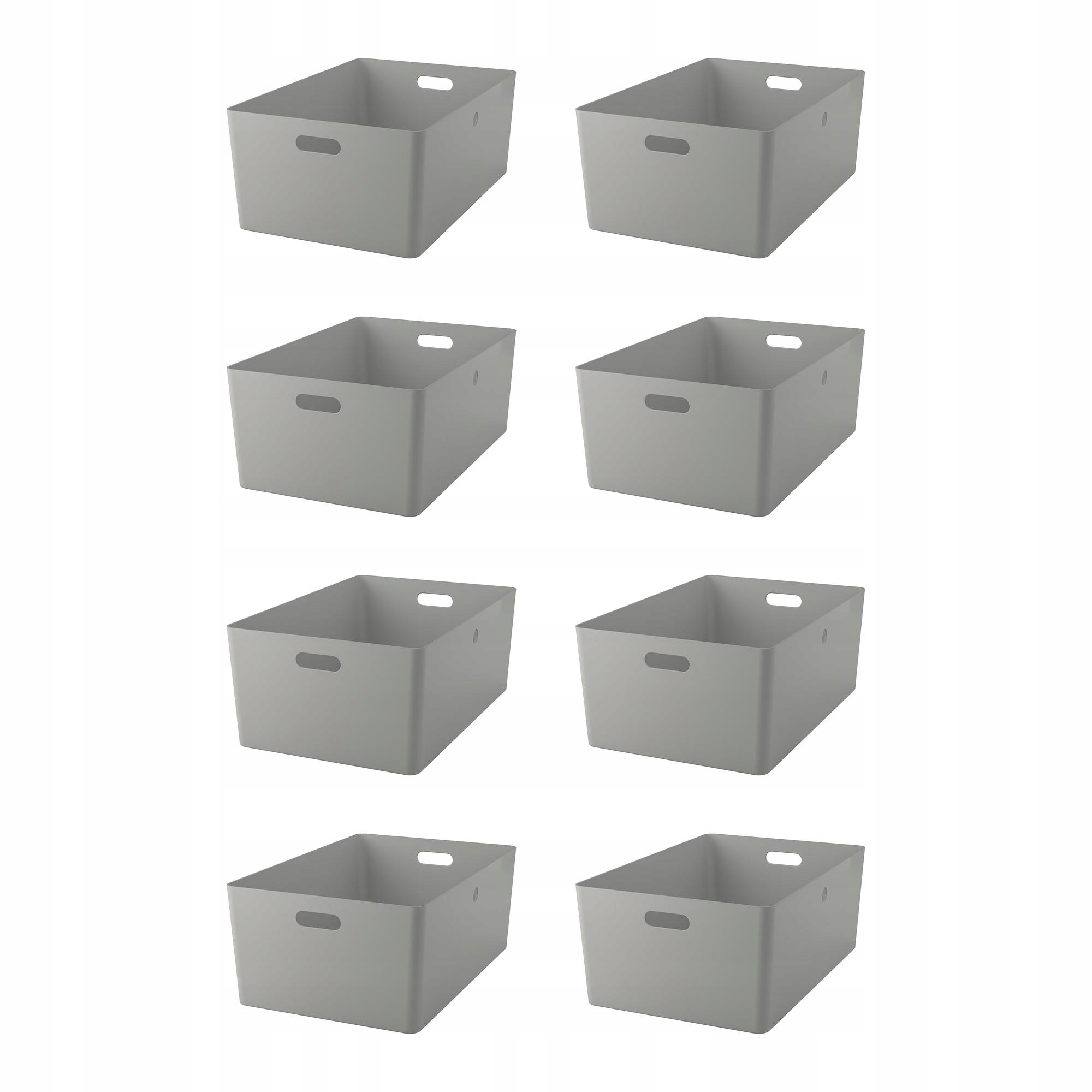 8 ks Úložný box 37x54x21 cm světle šedý Kuggis