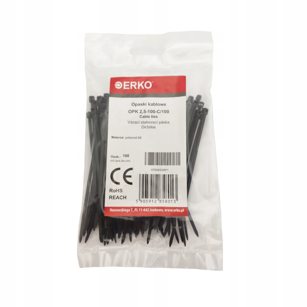 

Opaska Kablowa 2,5 x 100 Czarna Polski Produkt