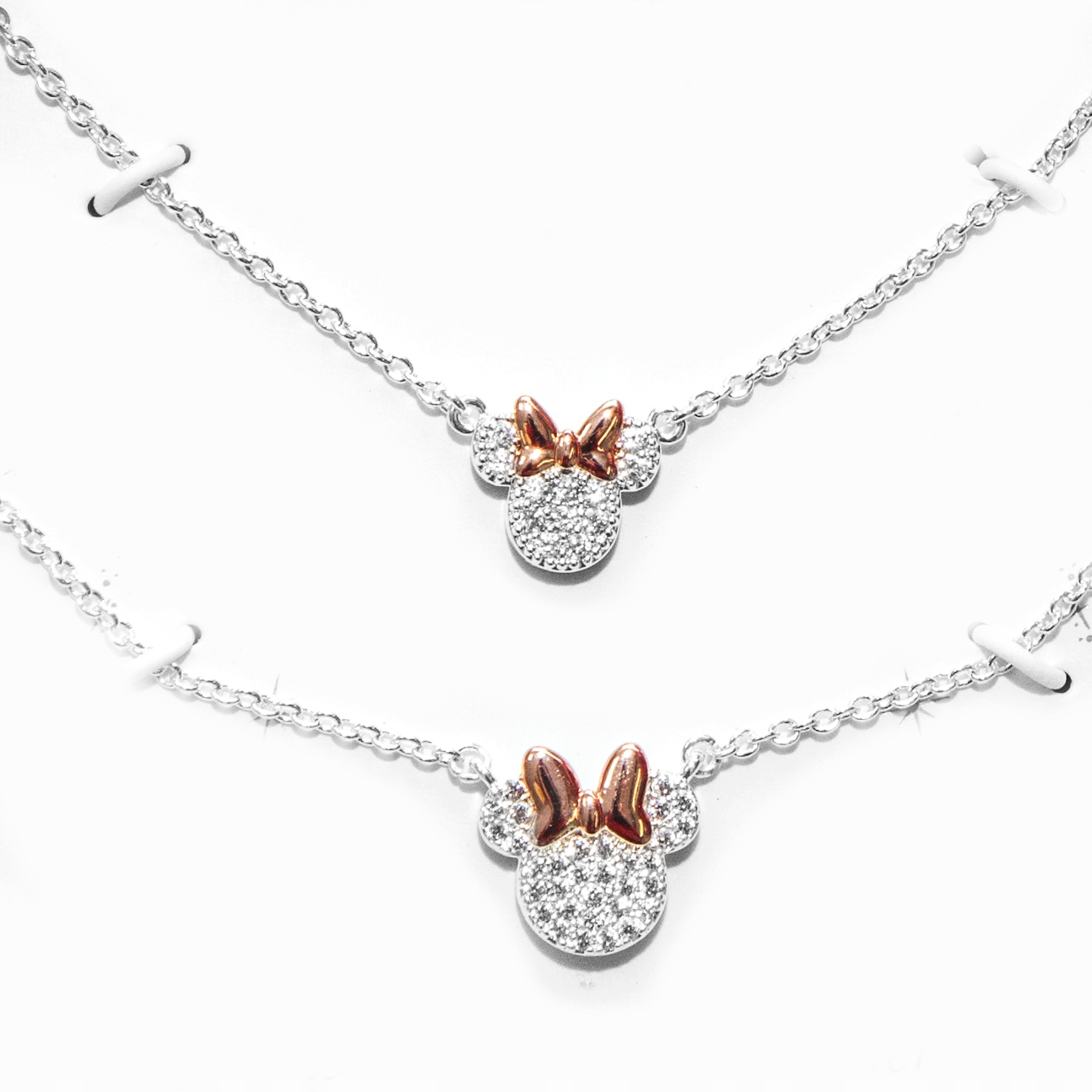 Disney komplet pro maminku a dceru, náhrdelník Minnie Mouse, postříbřený