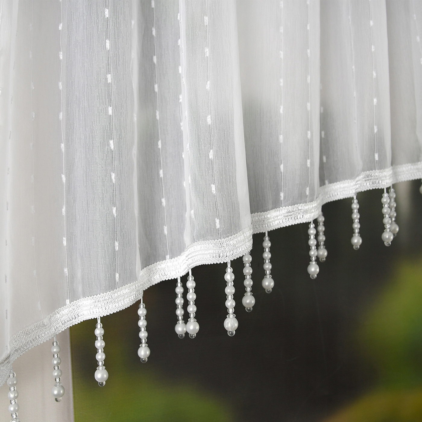 FIRANA ZAZDROSTKA SABLE NA TAŚMIE 400 x 140 z KORALIKAMI KOMPLET Marka inna