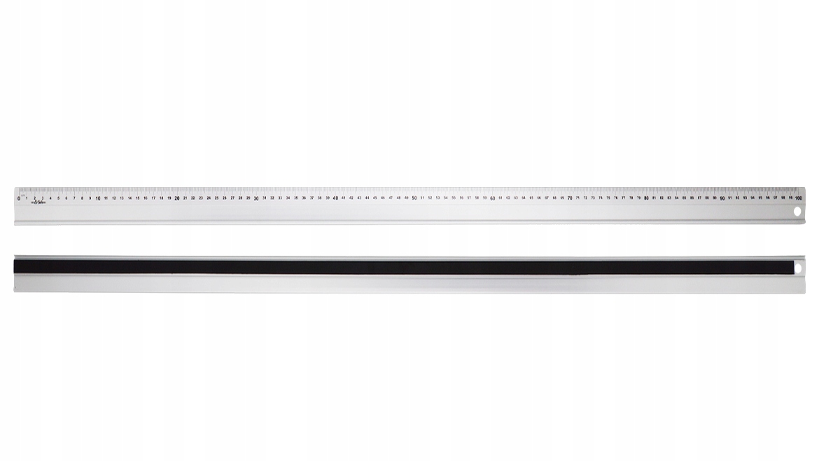 WARSZTATOWA LINIJKA METALOWA ALUMINOWA 100 CM 1M WARSZTATOWA DO ZAWIESZENIA Długość 100 cm