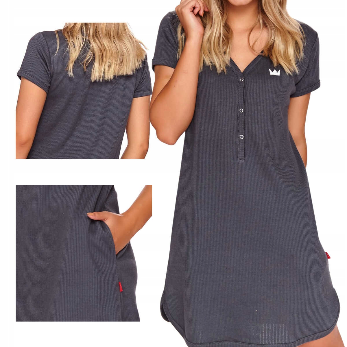 noční Doctornap Košile druky Tcb 4115 Grafitová 2XL