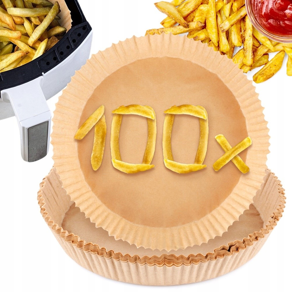 100x Wkład AIR FRYER frytkownicy beztłuszczowej papierowy papier pieczenia