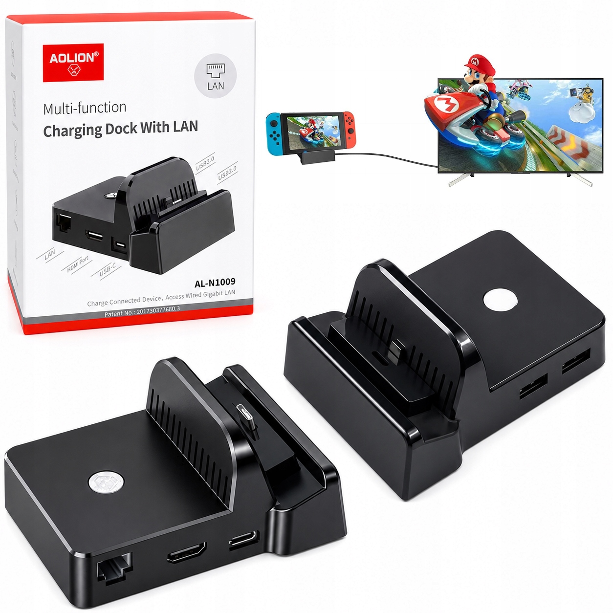 STACJA DOKUJĄCA ŁADOWARKA DOCK do NINTENDO SWITCH z LAN USB-C HDMI