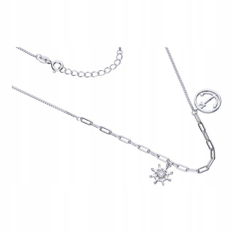 Náhrdelník Kotva Kolo Kormidla Zirkon Stříbro 925
