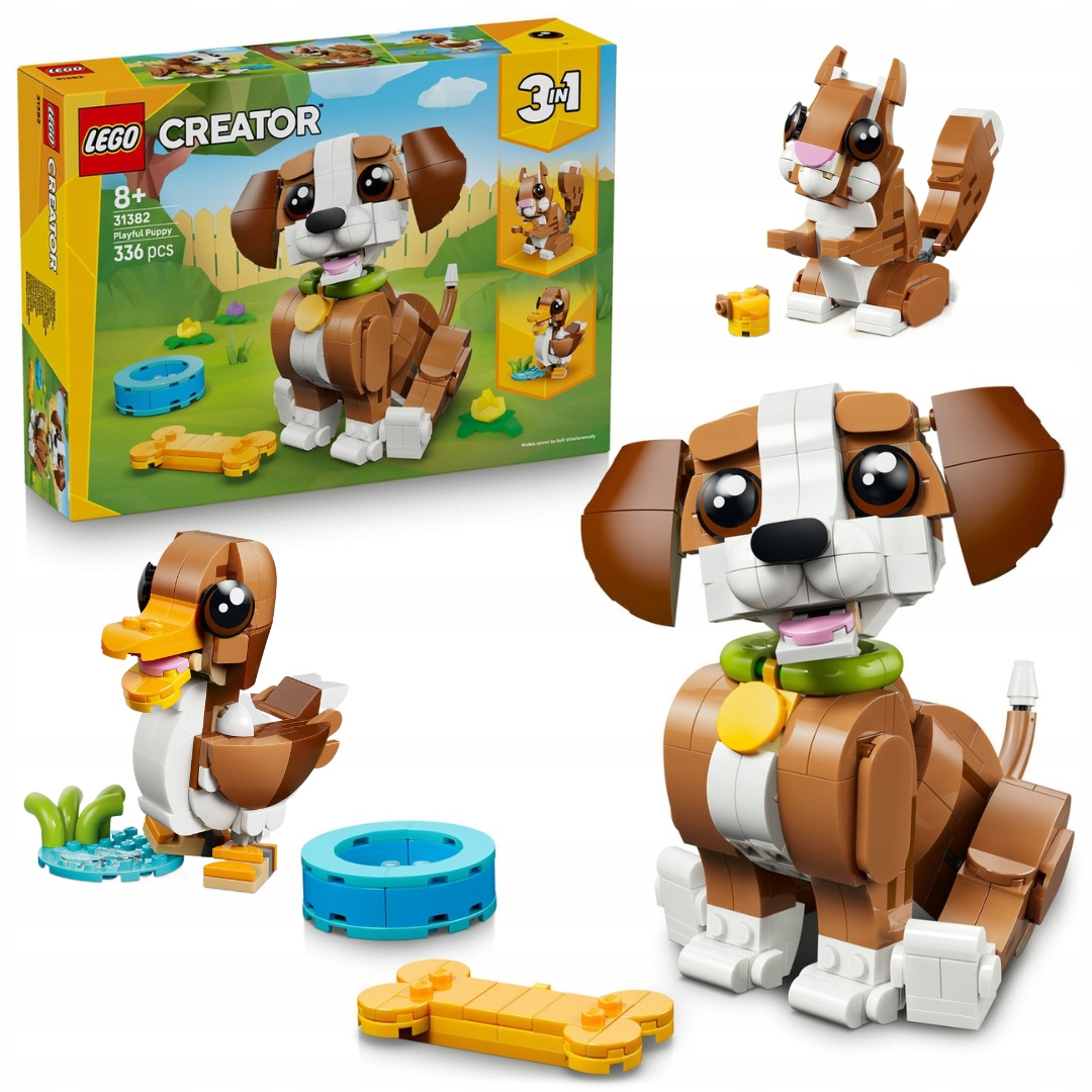 Lego 31382 Creator Roztomilá zvířátka zkažený štěně veverka kachna