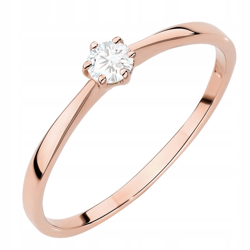 Klasický Zlatý Prstýnek Zásnubní pr. 585 14k s Briliantem 0,10ct