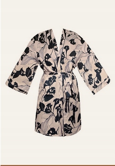 Nipplex Mefemi Dámský Saténový Župan Kayla Černá/lososová M/38