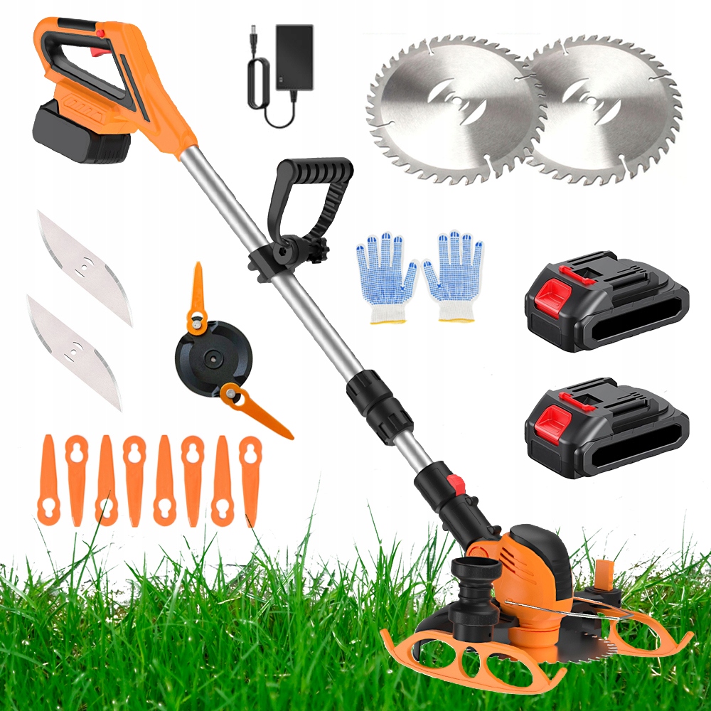 Výkonná Aku Strunová Sekačka, Vyžínač 100W 2V1 Zastřihovač A Vyžínač 15000RPM