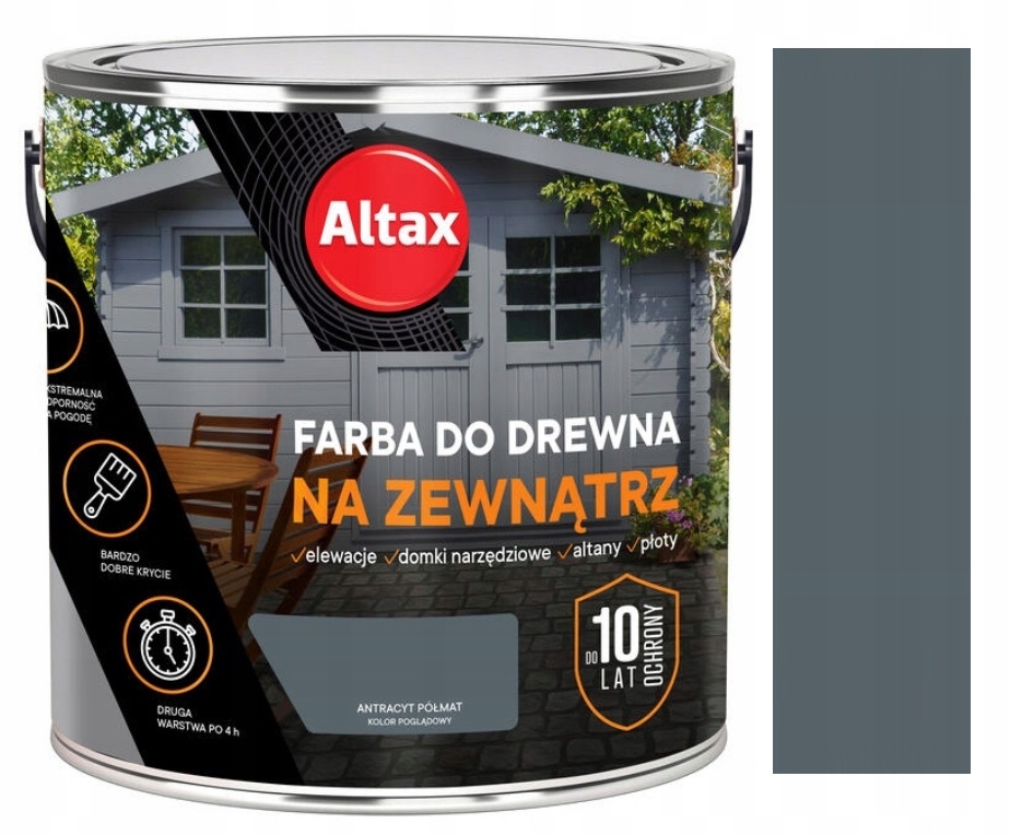 Altax Barva Barva Na Dřevo 2,5 L Antracit Polomatná