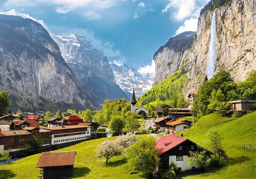 

Puzzle 3000 El Lauterbrunnen Szwajcaria Góry Alpy