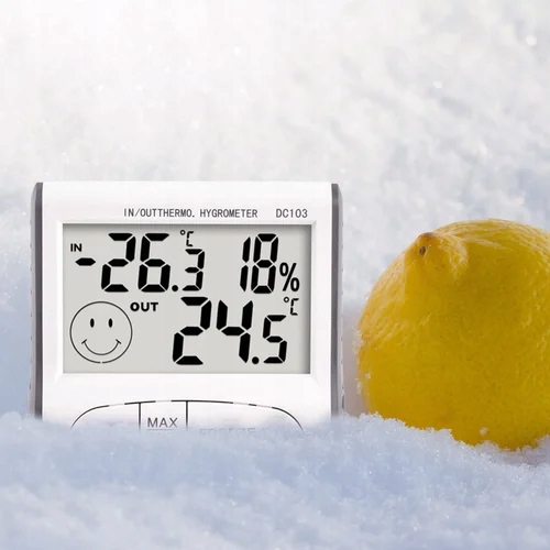TERMOMETR HIGROMETR WILGOTNOŚCIOMIERZ CYFROWY 5w1 Kolor biały