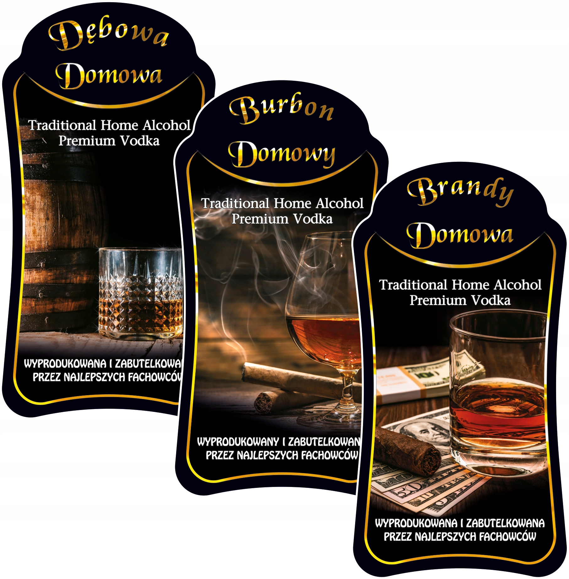 

10X Etykiety na butelki Dębowa Burbon Brandy