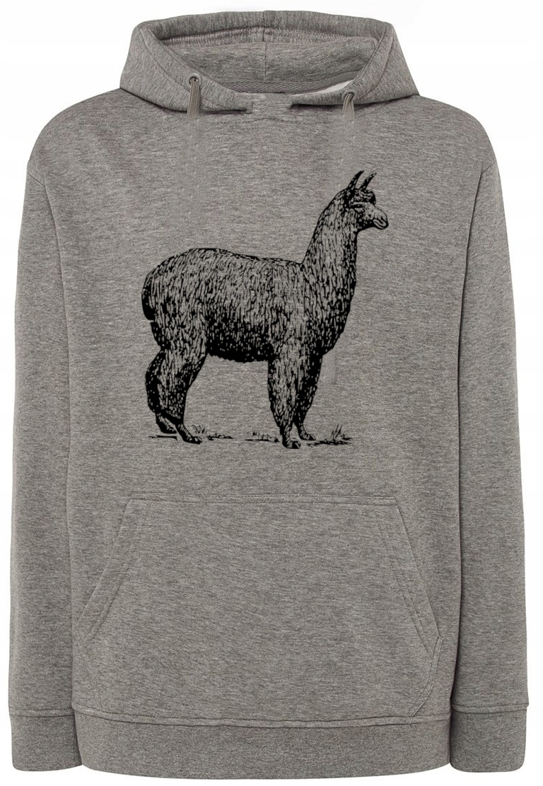Mikina s kapucí s potiskem zvířete Alpaka r.XL