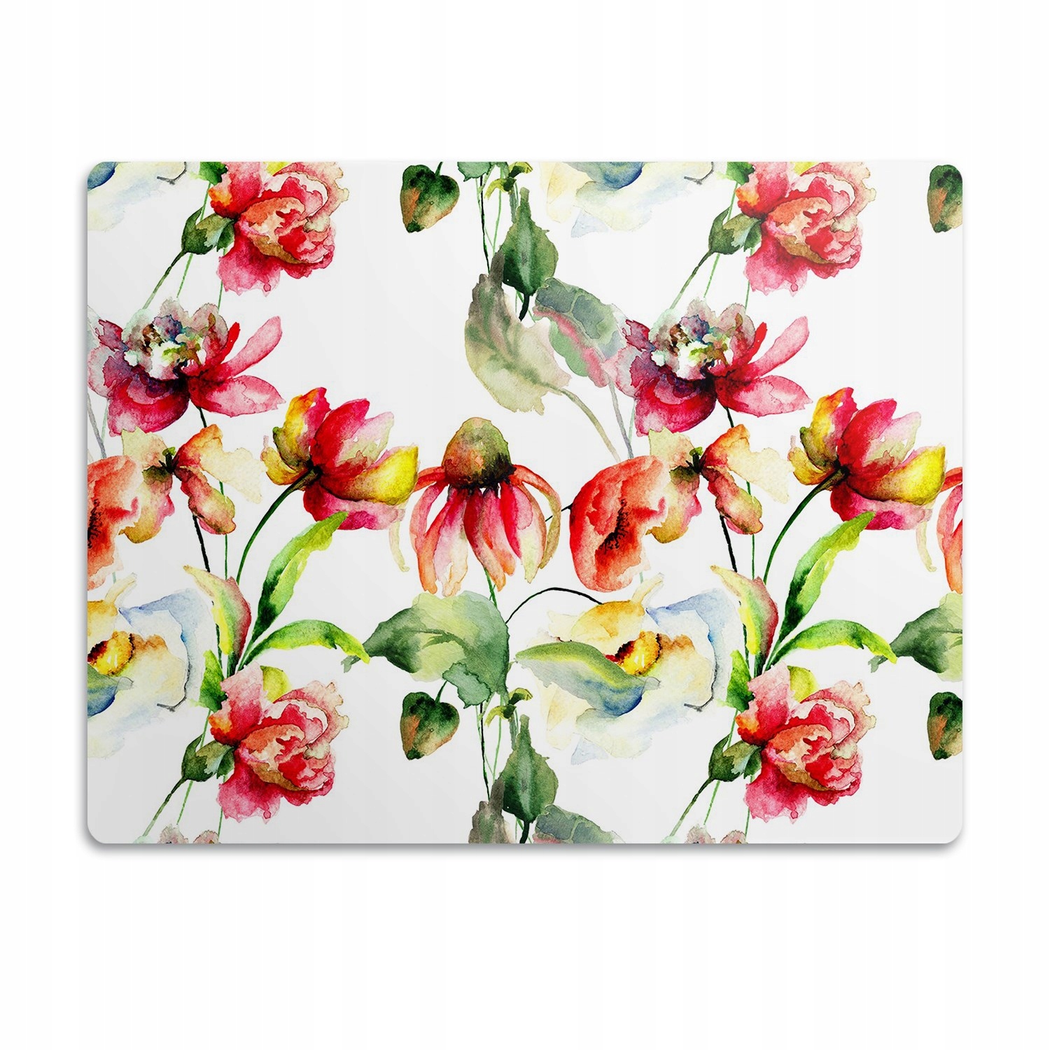 Levně Podložka pod misku pro psa kočku Červené květy 90x60