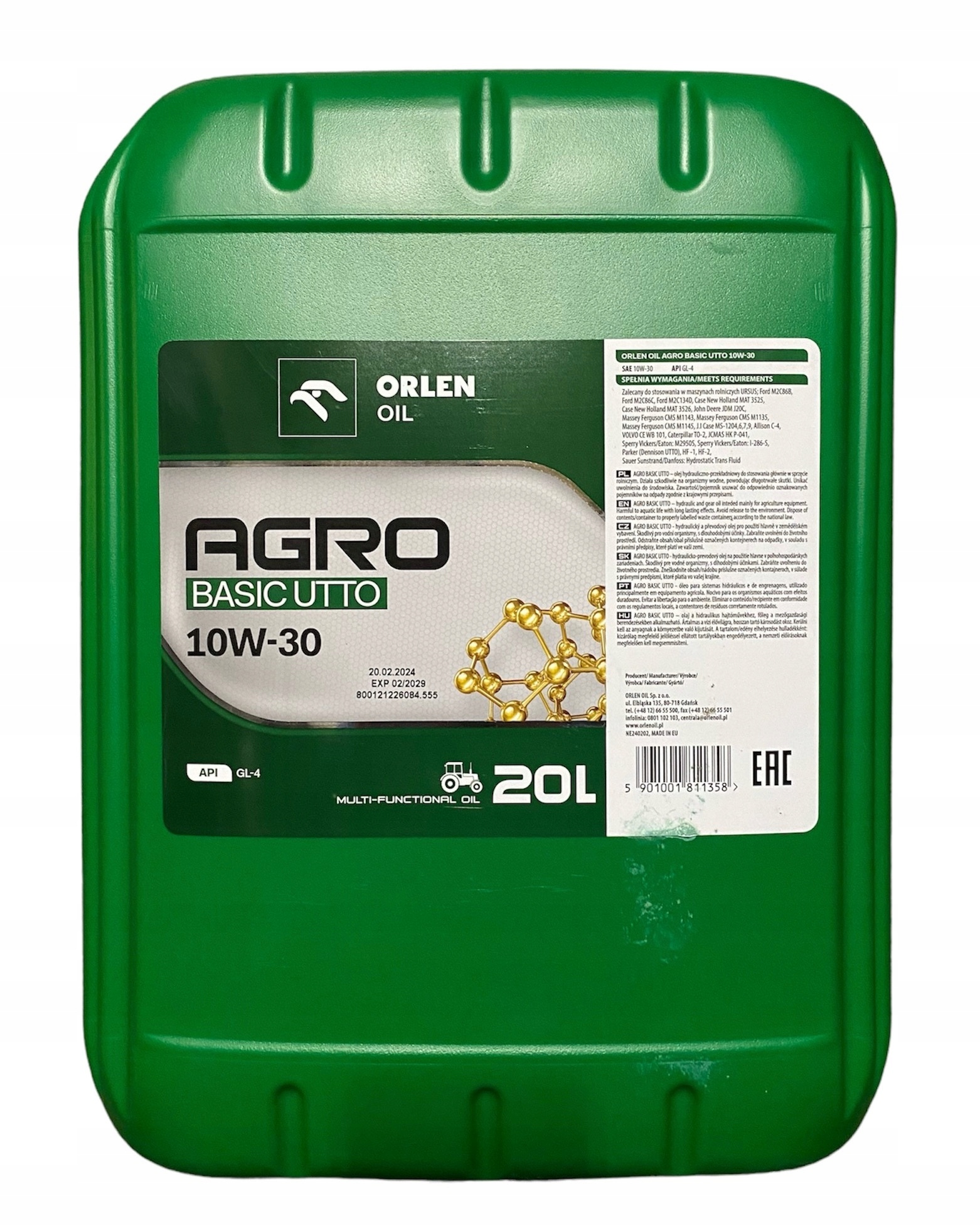 Orlen Olej Agro Utto 10W-30 20L
