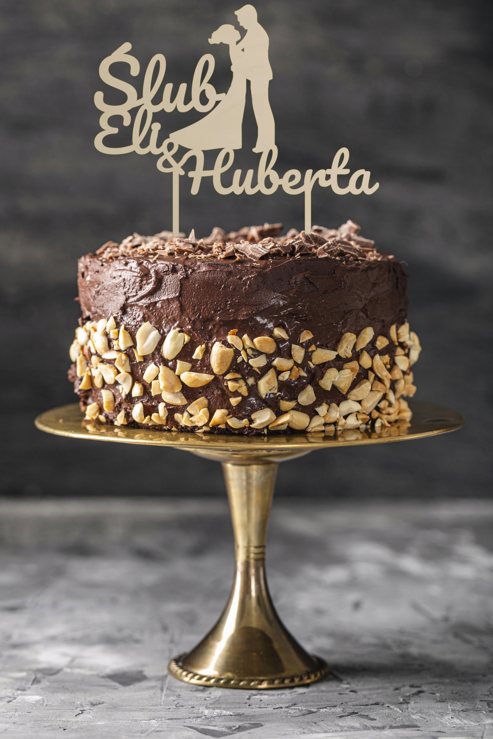 

Toper (Topper) na tort ślubny - personalizowany