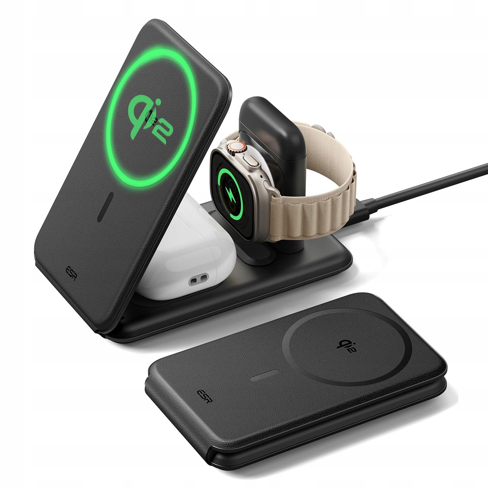 ESR Stacja Ładowania 3w1 Qi2 Dla iPhone Watch AirPods 15W MagSafe — miniatura 9