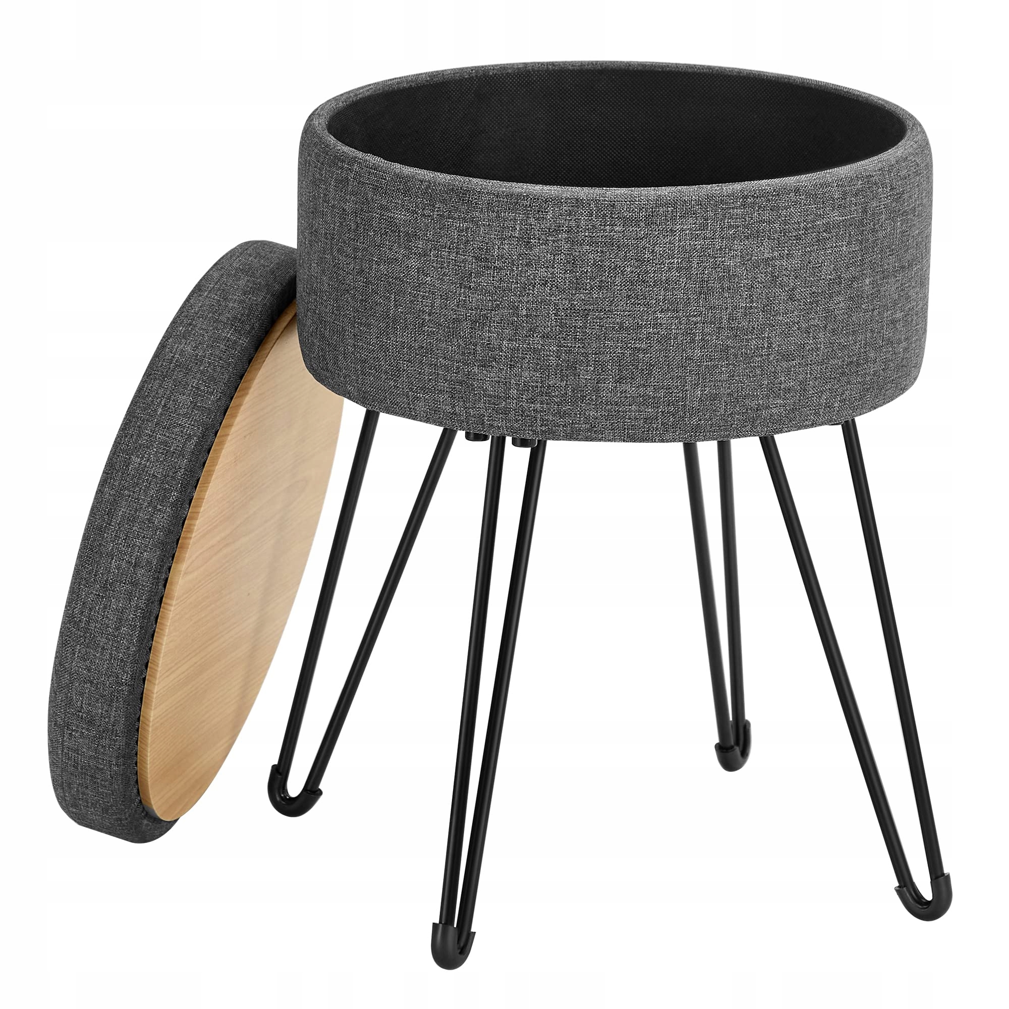 Songmics Taburet s úložným prostorem a podnosem, podnožka 9,4 l 31 x 31 x 43 cm
