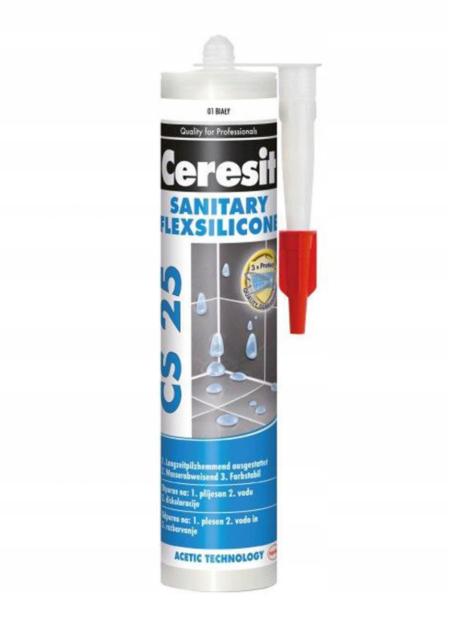 

Ceresit Cs 25 silikon sanitarny biały 280 ml