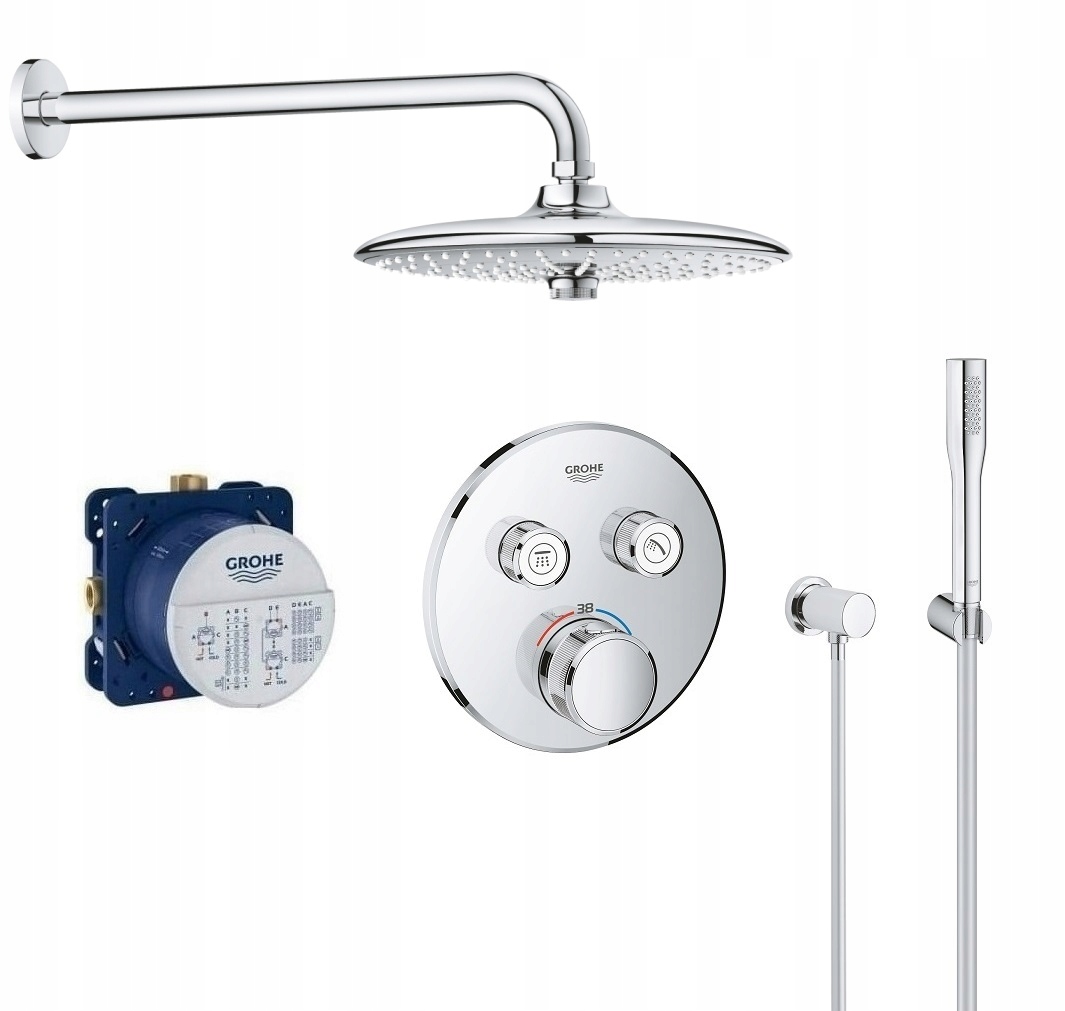 Zestaw podtynkowy Grohe SmartControl deszczownica 26cm 3 Stumienie