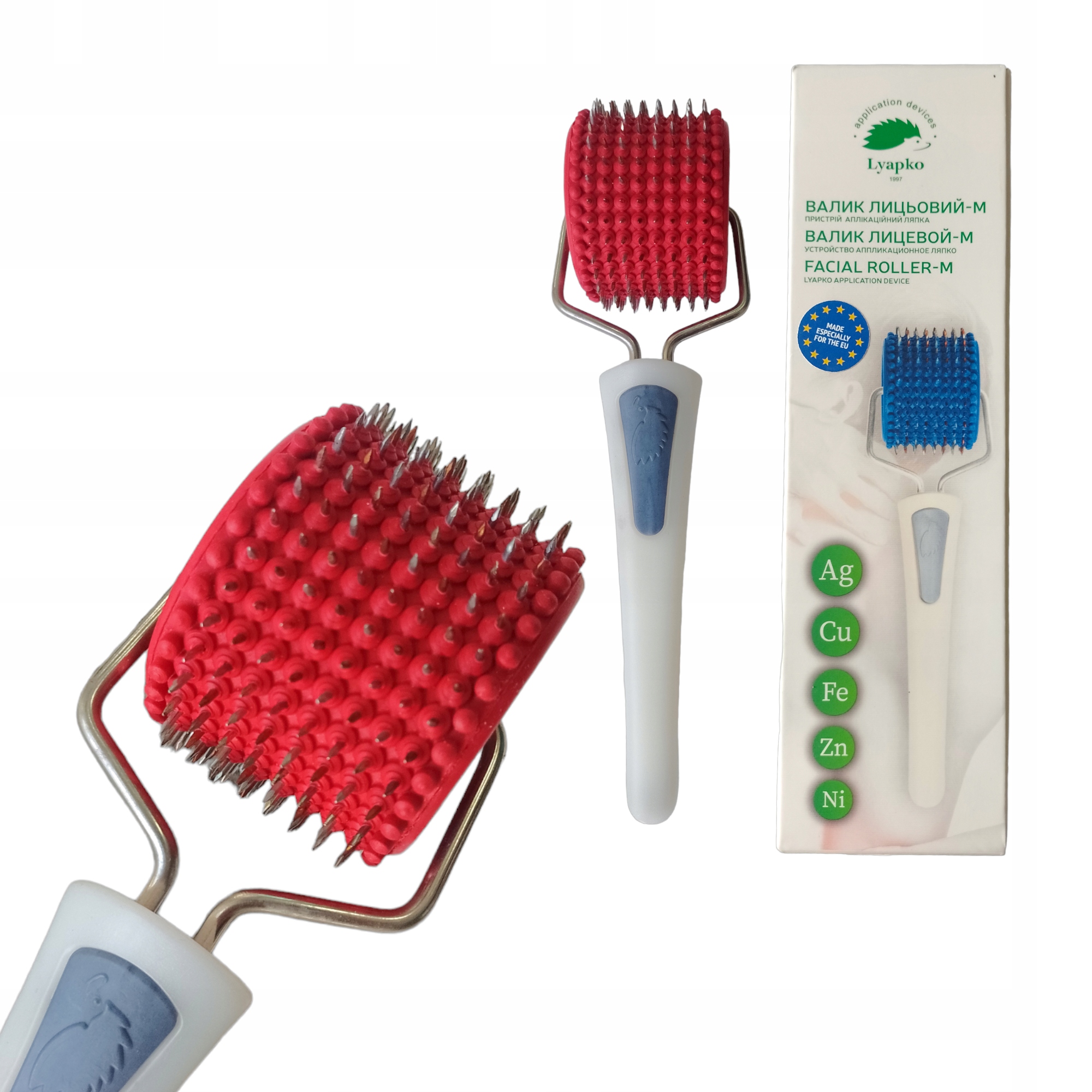 Lyapko Aplikator Wieloigłowy Wałek Do Twarzy Szyji 3,5 Bez Niklu Czerwony