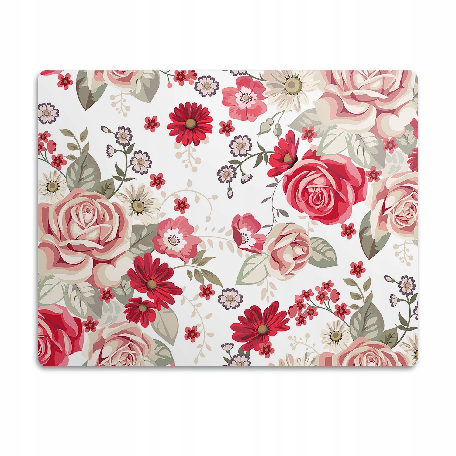 Voděodolná podložka pod misku Červené květy 90x60 cm