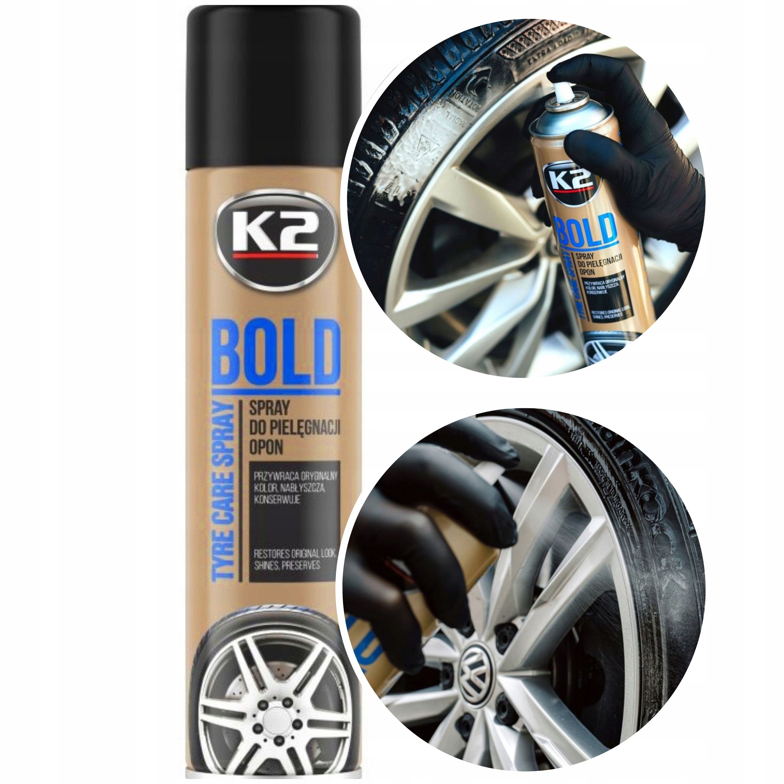 K2 Bold 600 ml - ZABEZPIECZENIE OPON W SPRAYU