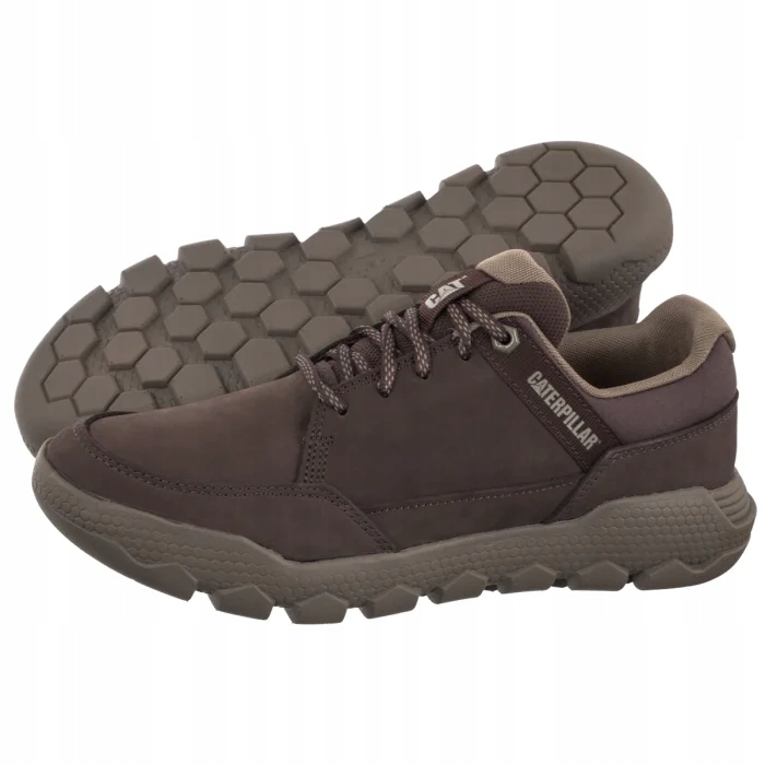 Kožené boty Pánské polobotky Caterpillar Hex Lite P726402 Hnědé