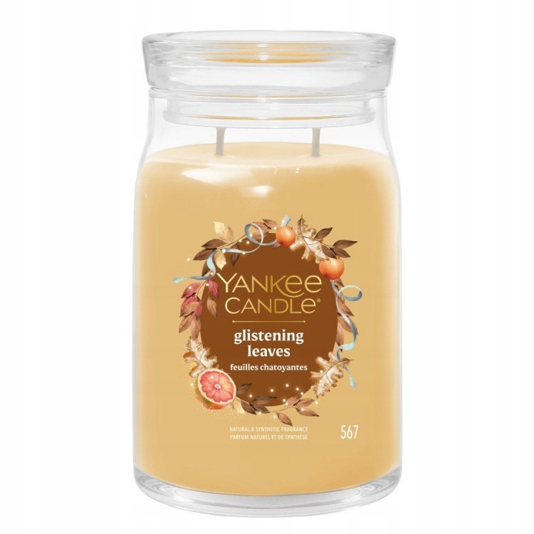 Yankee Candle Glistening Leaves velká vonná svíčka 567 g