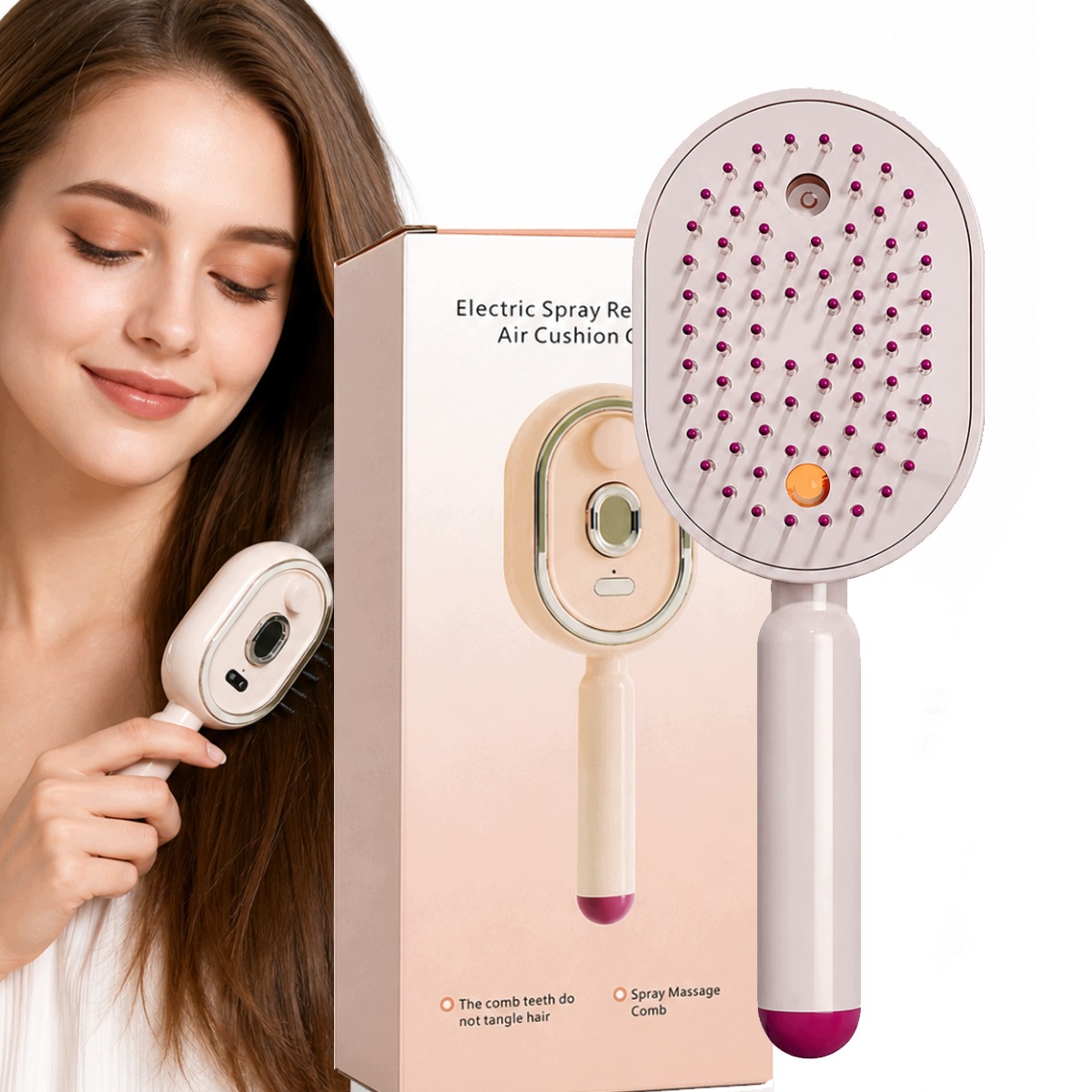 Parní kartáč na vlasy Elektrický hřeben Parní čistič Steamer pro vtěrky