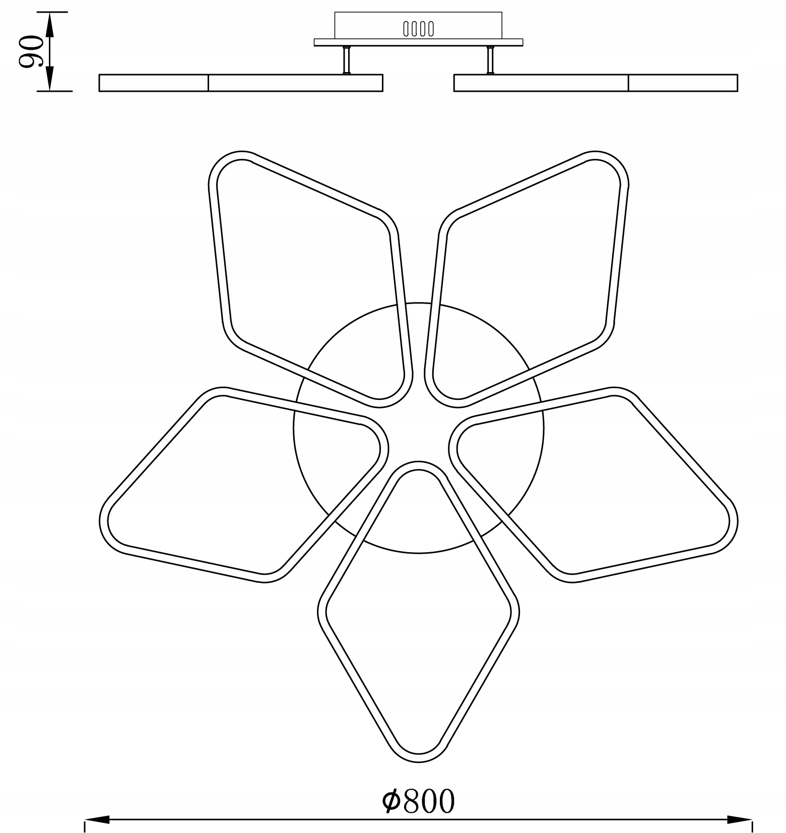 Plafon z pilotem Inteligetna lampa sufitowa LED Średnica/szerokość klosza 80 cm