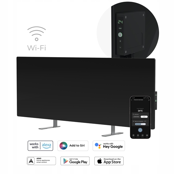 Aeno AGH4S Premium Eco Smart Ohrievač, Cierny, Led, Wi-fi, max 700W,…